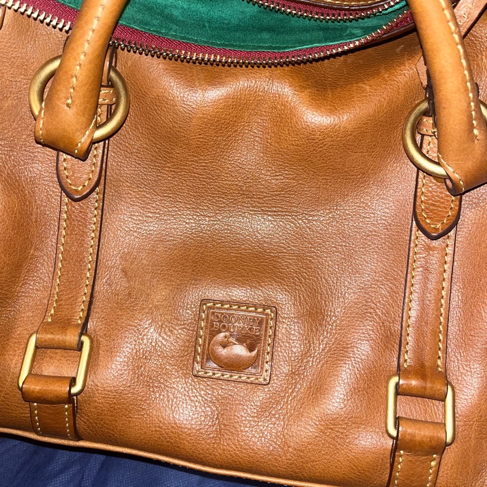 Dooney & Bourke Tan Leather Shoulder Bag - Picture 4 of 10